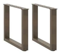 vidaXL Pieds de table basse en U – 2 pièces, acier naturel, 50 x (42–43) cm