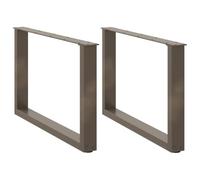 vidaXL Pieds de table basse en U 2 pièces acier naturel 70 x (42-43) cm