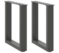 vidaXL Pieds de table basse forme de U 2 pcs anthracite 28x(42-43) cm