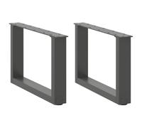 vidaXL – Pieds de table basse en U – 2 pièces – Anthracite – 50 x (30-31) cm – Acier