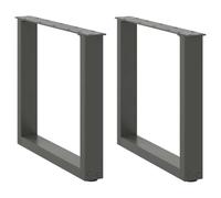vidaXL Pieds de table basse en U – 2 pièces – Anthracite – 50 x (42–43) cm – Acier