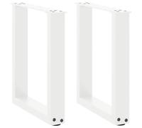 vidaXL Pieds de table basse en U 2 pièces Blanc 38 x (42-43) cm Acier
