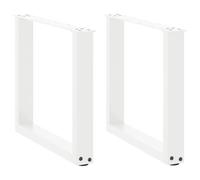 vidaXL Pieds de table basse en U – 2 pièces, blanc, 50 x (42–43) cm, acier