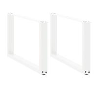 vidaXL Pieds de table basse en U 2 pièces Blanc 60 x (42-43) cm Acier