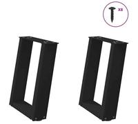 vidaXL Pieds de table basse en U 2 pièces Noir 28 x (42-43) cm Acier 4012756