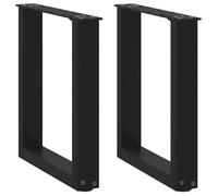 vidaXL Pieds de table basse en U 2 pièces Noir 28 x (42-43) cm Acier 4013148