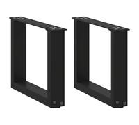 vidaXL Pieds de table basse en U 2 pièces Noir 30 x (30-31) cm Acier