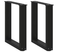 vidaXL Pieds de table basse en U 2 pièces Noir 38 x (42–43) cm Acier