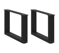 vidaXL Pieds de table basse en U 2 pièces 50 x (30-31) cm Acier Noir