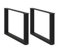 vidaXL Pieds de table basse en U, 2 pièces, noir, 60 x (42-43) cm, acier