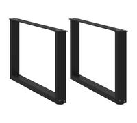 vidaXL Pieds de table basse en U 4013164 Noir 70 x (42-43) cm Acier 2 pièces