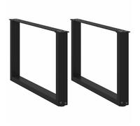 vidaXL Pieds de table basse en U 4013164 Noir 70 x (42-43) cm Acier 2 pièces