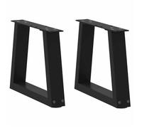 vidaXL Pieds de table basse en V 2 pièces Acier Noir 30 x (30-31,3) cm 4012520