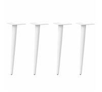 vidaXL Pieds de table basse coniques – 4 pièces, acier blanc 42–43 cm