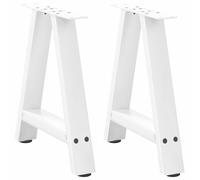 vidaXL Pieds de table basse forme de A 2 pcs blanc 50x(42-43) cm acier