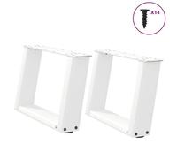 vidaXL Pieds de table basse forme de U 2 pcs blanc 40x(30-31) cm acier