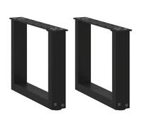 vidaXL Pieds de table basse en U 2 pièces Noir 30 x (30-31) cm Acier