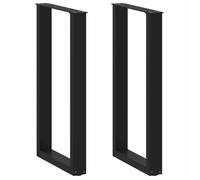 vidaXL Pieds de table de bar en U 2 pièces Noir 40 x 90-91 cm Acier