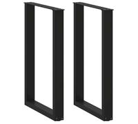 vidaXL Pieds de table basse forme en U 2 pièces noirs 60 x (90-91) cm acier