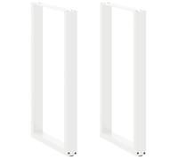 vidaXL Pieds de table basse forme de U 2pcs blanc 60x(100-101)cm acier, pied de table, pied de table en métal, pied de 4013237
