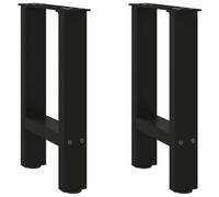 vidaXL Pieds de table basse Acier noir 2 pièces 38 x (42-43) cm