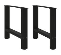 vidaXL Pieds de table basse noir 2 pièces 60 x (42-43) cm acier