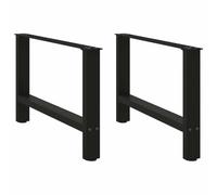 vidaXL Pieds de Table Basse Noir 2 pièces 70 x (42-43) cm Acier
