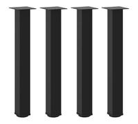 vidaXL Pieds de table pour console 4 pièces Noir 72-74 cm Acier
