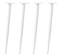 vidaXL Pieds de table basse forme conique 4 pièces Blanc 72-73 cm Acier