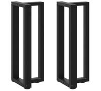 vidaXL Pieds de table console en T – 2 pièces, noir, acier, 25 x 28 x (72–73) cm