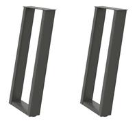 vidaXL Pieds de table console en U – 2 pièces Anthracite 28 x (72–73) cm Acier