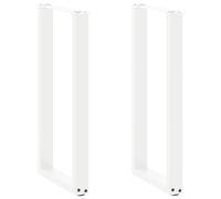 vidaXL Pieds de Table Console en U, 2 pièces, Blanc, 38 x (72-73) cm, Acier