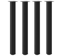 vidaXL Pieds de table de bar 4 pièces Noir 100-102 cm Acier
