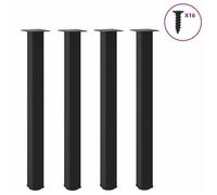 vidaXL Pieds de table de bar 4 pièces Noir 100-102 cm Acier