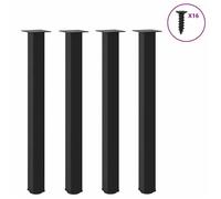 vidaXL Pieds de table basse 4 pièces noirs 90–92 cm acier