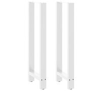 vidaXL Pieds de Table de Bar Blanc 2 pièces 50 x (110-111) cm Acier