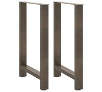 vidaXL Pieds de table de bar 2 pièces en acier naturel 60 x (90-91) cm