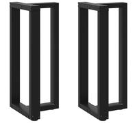 vidaXL Pieds de table de bar en T 2 pièces Noir Acier 40x35x(90-91) cm