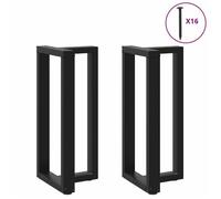 vidaXL Pieds de table de bar en T 2 pièces Noir Acier 40x35x(90-91) cm