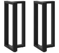 vidaXL Pieds de table de bar en T 2 pièces noir acier 50 x 35 x (90-91) cm
