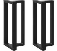 vidaXL Pieds de table de bar en T 2 pièces noir acier 50 x 35 x (90-91) cm