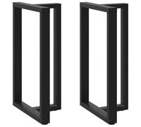 vidaXL Pieds de table de bar en T – 2 pièces – Noir – 60×35×(100-101) cm – Acier