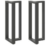 vidaXL Pieds de Table de Bar en T, 2 pièces, Anthracite, 50 x 35 x (100-101) cm, Acier