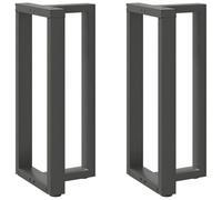 vidaXL Pieds de table de bar en T 2 pièces Anthracite 50 x 35 x (90-91) cm Acier
