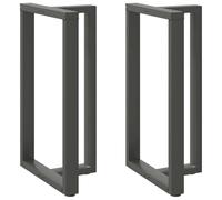 vidaXL Pieds de table de bar en T, 2 pièces, Anthracite, Acier, 60 x 35 x (100-101) cm