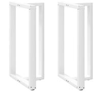 vidaXL Pieds de table de bar en T 2 pièces Blanc 60 x 35 x (100-101) cm Acier