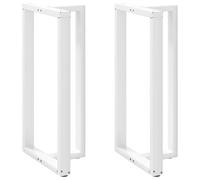vidaXL Pieds de table de bar en T – 2 pièces, blanc, en acier, 60 x 35 x (110-111) cm