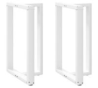 vidaXL Pieds de table de bar en T 2 pièces Blanc 60x35x(90-91) cm Acier