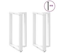 vidaXL Pieds de table de bar en T 2 pièces Blanc 60x35x(90-91) cm Acier