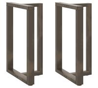 vidaXL Pieds de Table de Bar en T, 2 pièces, Noir, 60 x 35 x (90-91) cm, Acier